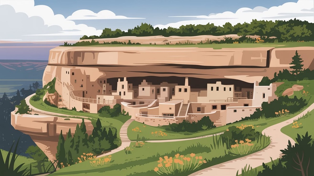 Overview of Mesa Verde National Park with historic cliffside homes and trails, ideal for visitors following a one-day ultimate guide to the park.