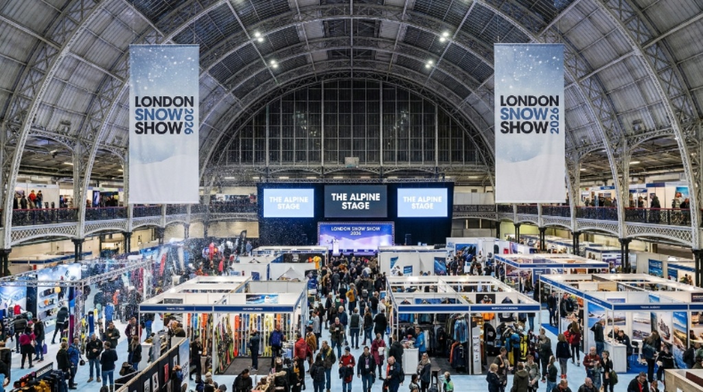 London Snow Show 2026 exhibition hall at Olympia London