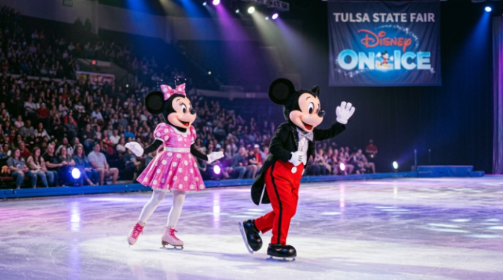 Mickey and Minnie Mouse on ice at Tulsa State Fair Disney On Ice show