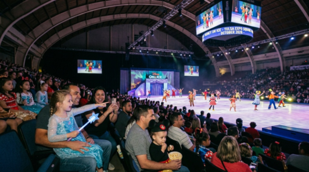 Disney On Ice Let's Dance performers skating at Expo Square Pavilion Tulsa 2026