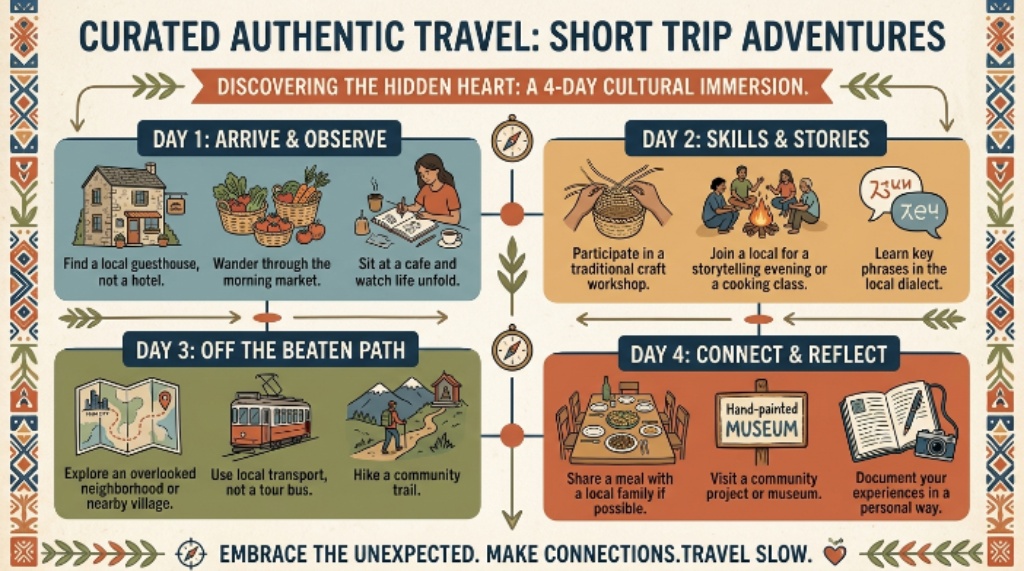 Unique short trip itinerary for authentic travel experiences